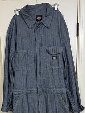 Dickies Size 2XLT Deluxe Long Sleeve Gray Fisher Striped Coveralls 100% Cotton